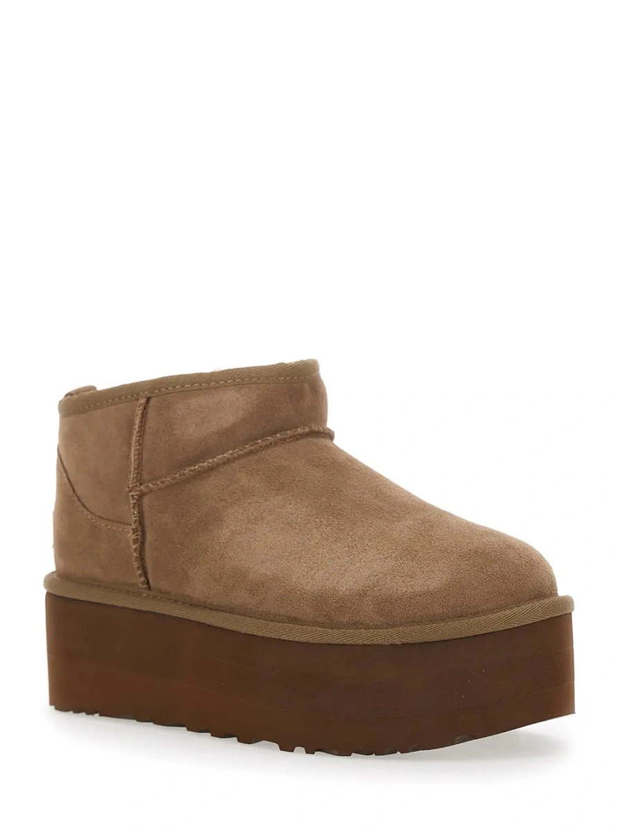 Botine UGG 'Classic Ultra Mini' maro din piele intoarsa 'Ultra Mini Classic' - Img 2