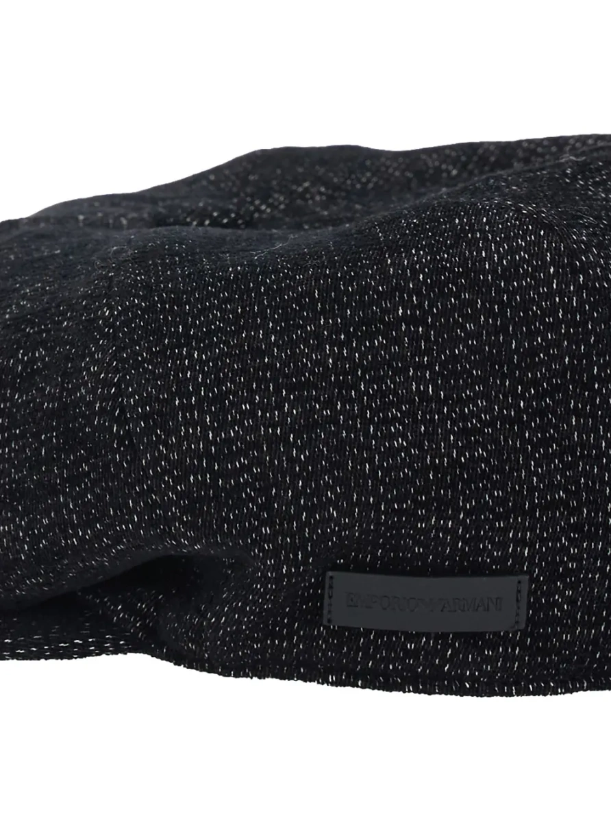 Caciula Beret Hat with cotton and viscose fabric, black color, unisex - Img 3