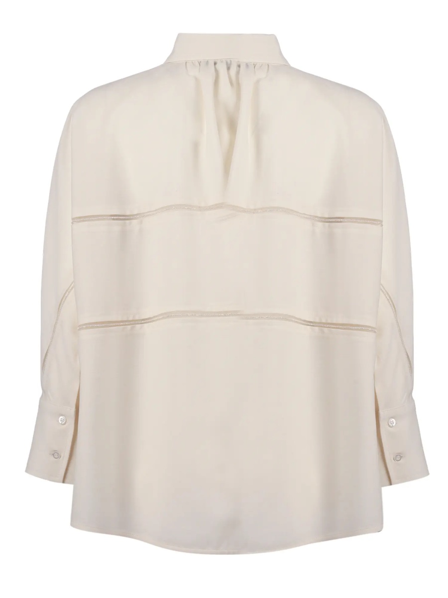 Camasa BISTRETCH WOOL 3/4 SLEEVE SHIRT,TULLE AND FILO DIAMANTE - Img 2