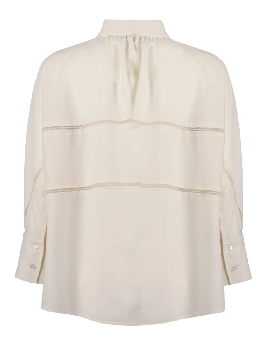 Camasa BISTRETCH WOOL 3/4 SLEEVE SHIRT,TULLE AND FILO DIAMANTE - Img 2