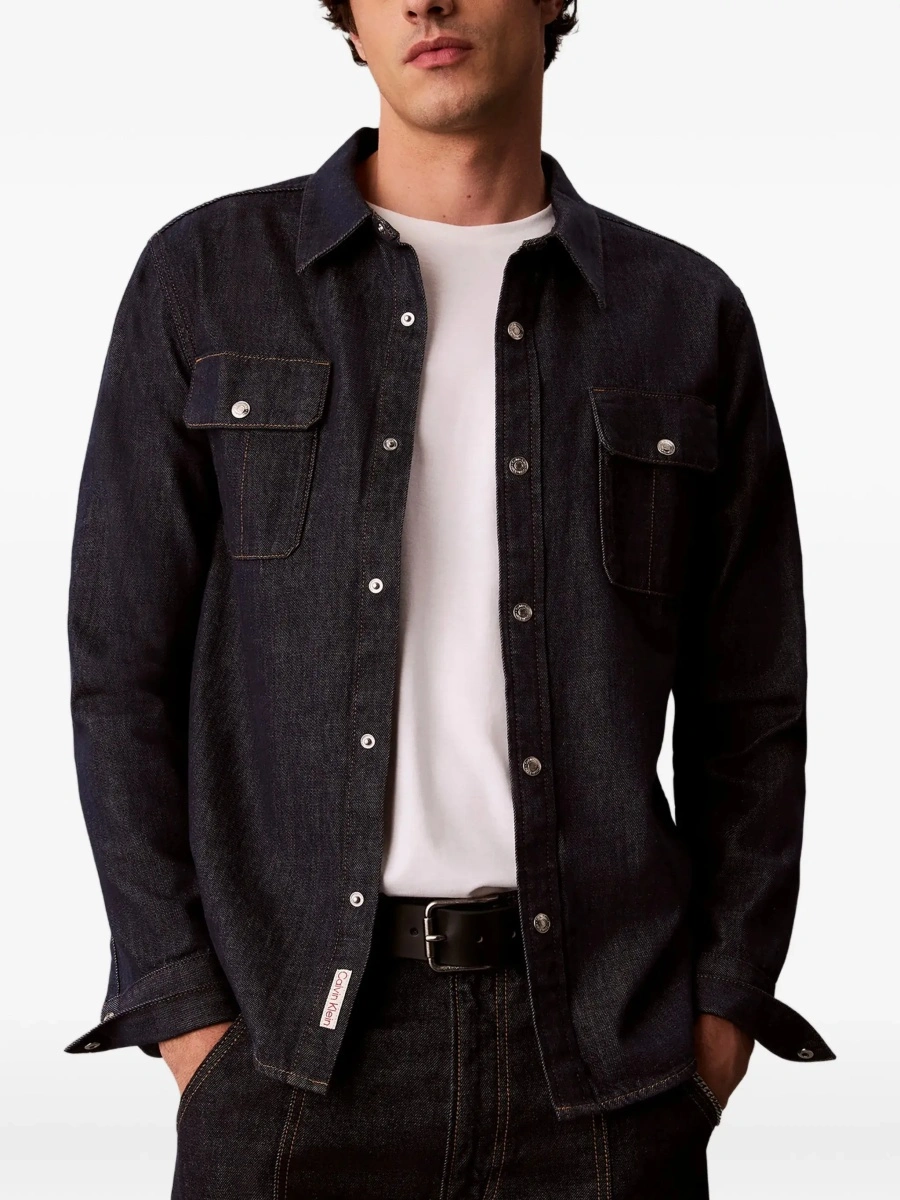 Camasa Calvin Klein albastra din denim - Img 5