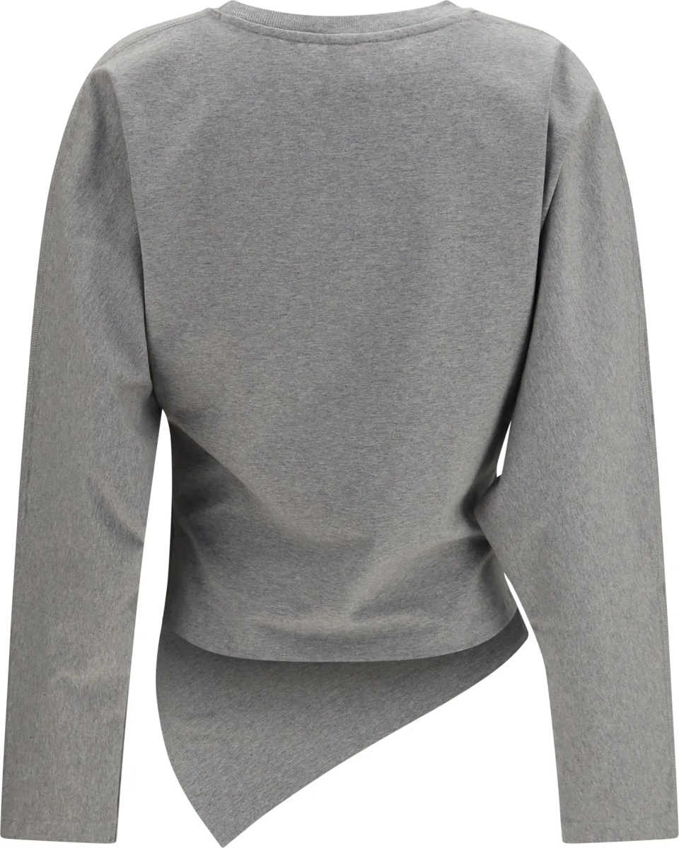 Camasa casual Asymmetric draped stretch cotton Top - Img 2