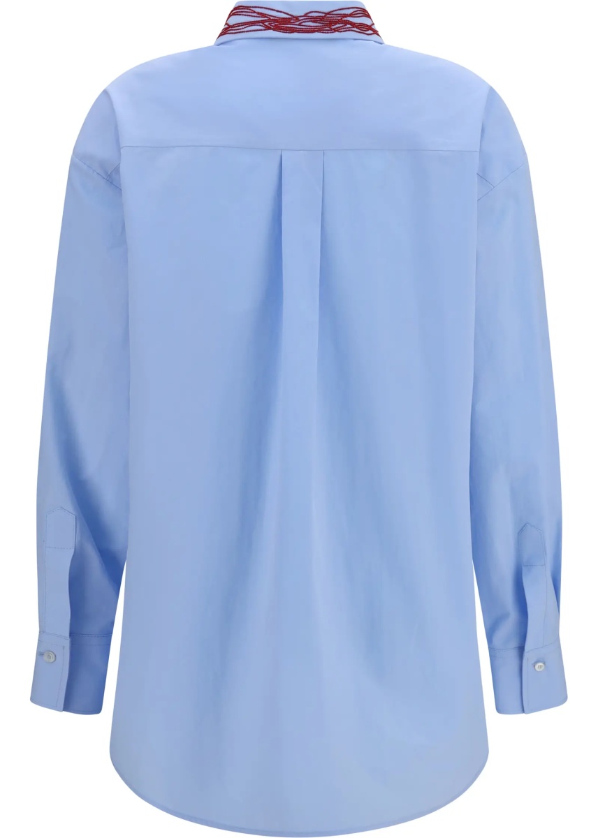 Camasa casual Boyfriend poplin Shirt with embellished collar - Img 2