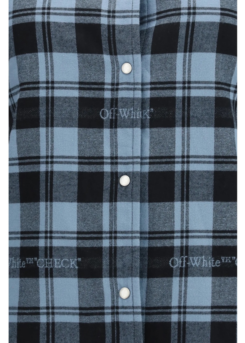 Camasa casual Check flannel padded Overshirt - Img 3