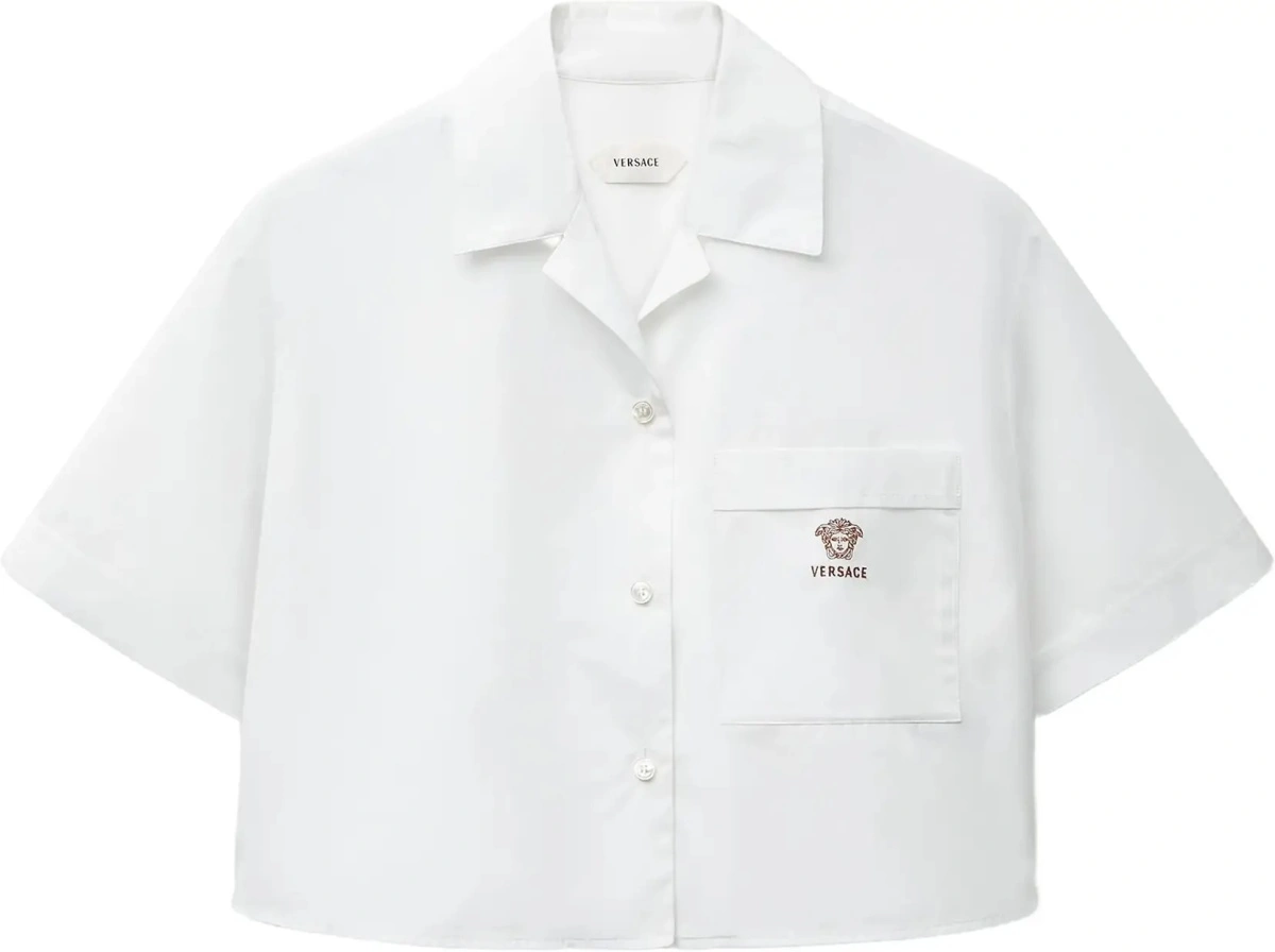 Camasa casual Cropped cotton poplin Shirt - Img 6