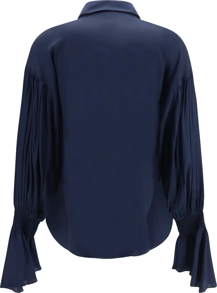 Camasa casual Silk-blend Shirt with bell sleeves - Img 2