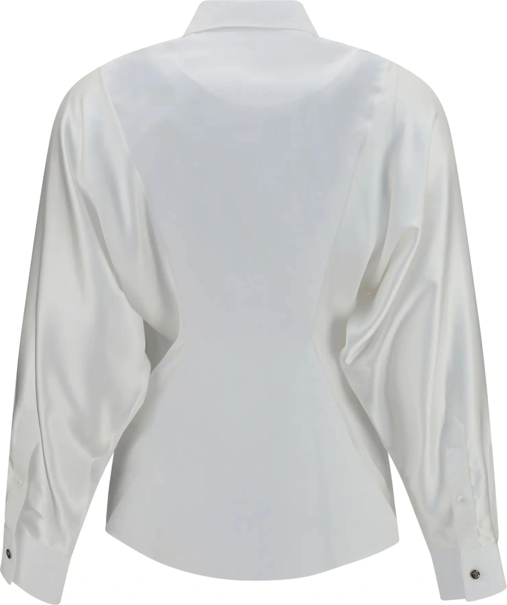 Camasa casual Versace alba din poplin de bumbac - Img 2