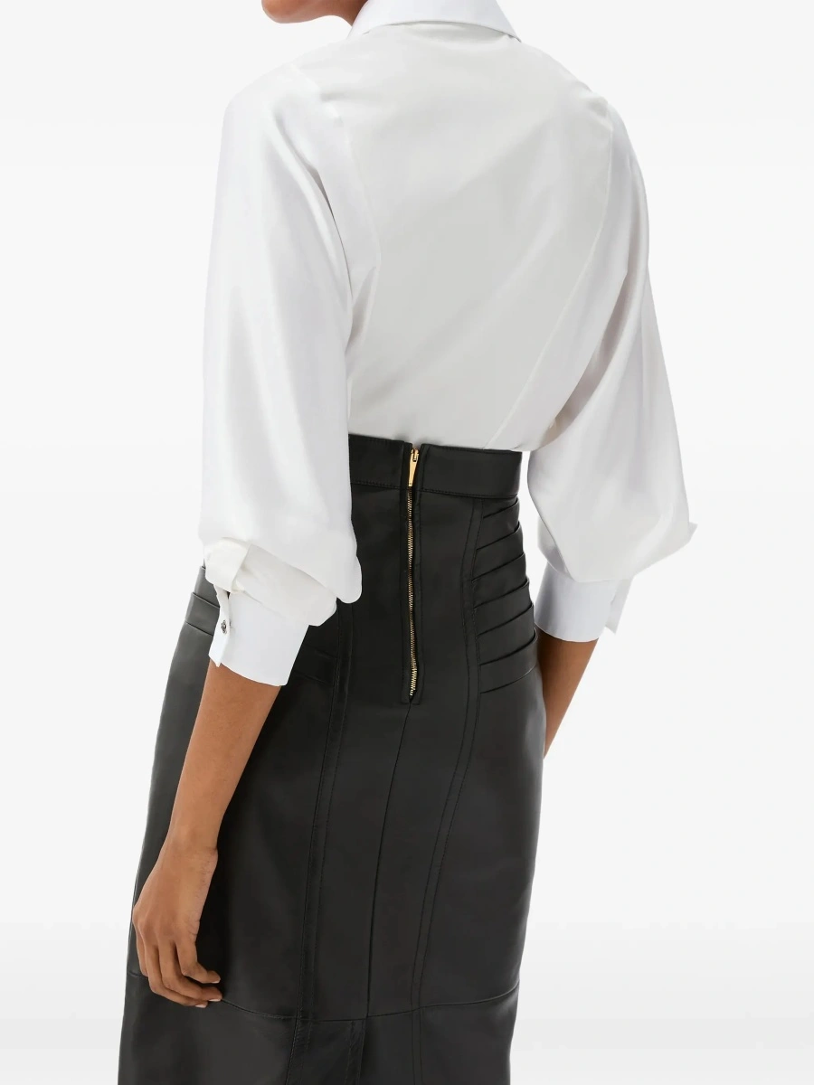 Camasa casual Versace alba din poplin de bumbac - Img 5