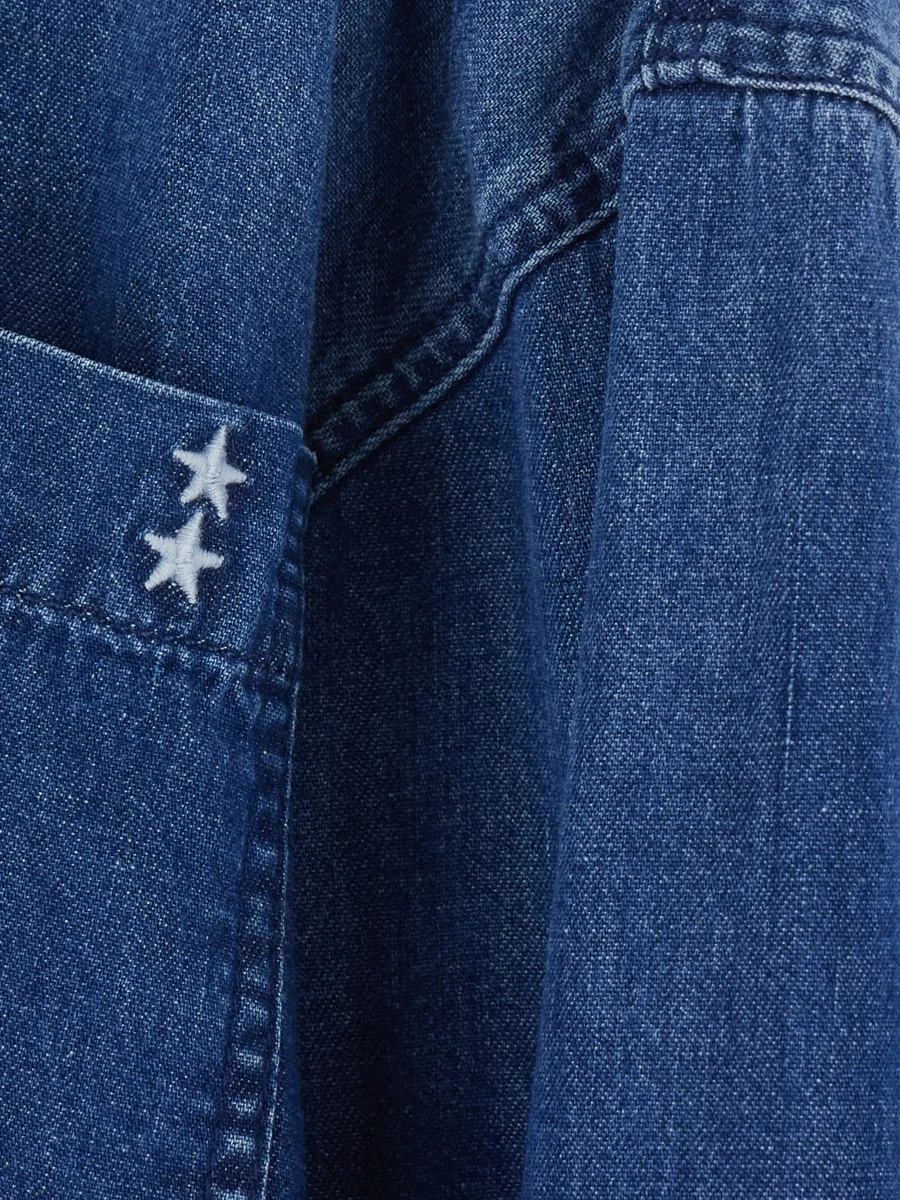 Camasa de blugi Icon Denim albastra din bumbac - Img 5