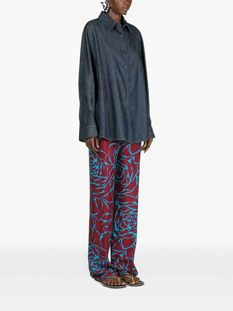 Camasa Dries Van Noten albastra din denim - Img 5