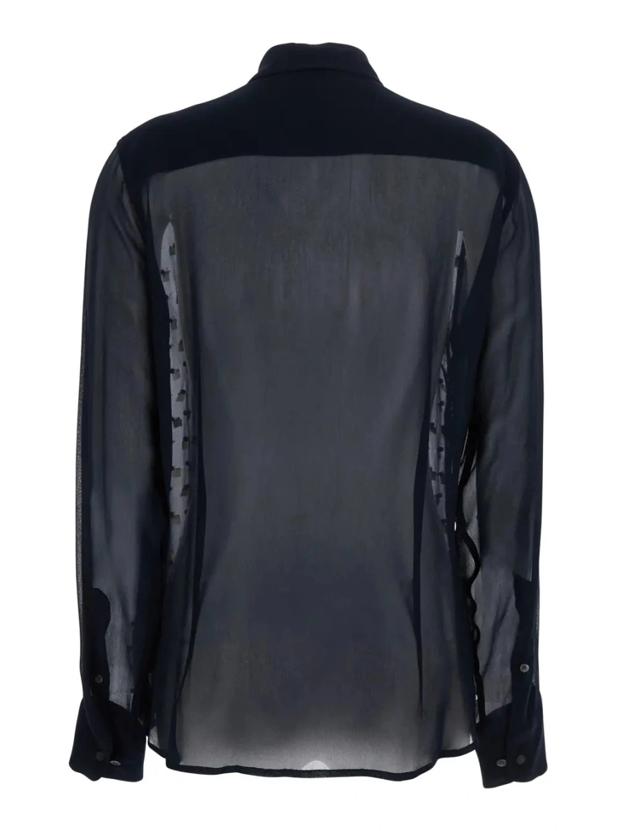 Camasa Dries Van Noten albastra din vascoza - Img 2