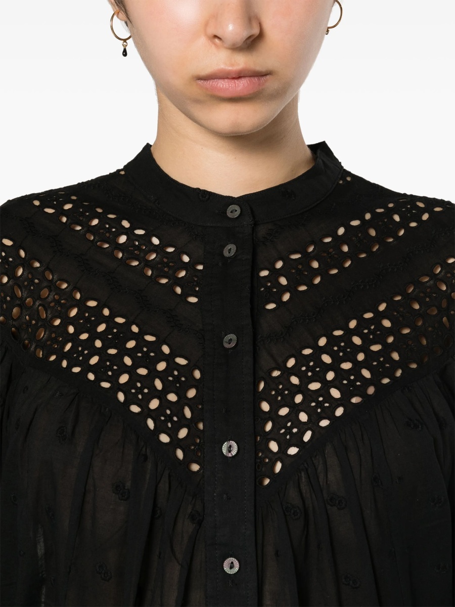 Camasa Isabel Marant neagra din bumbac organic - Img 5