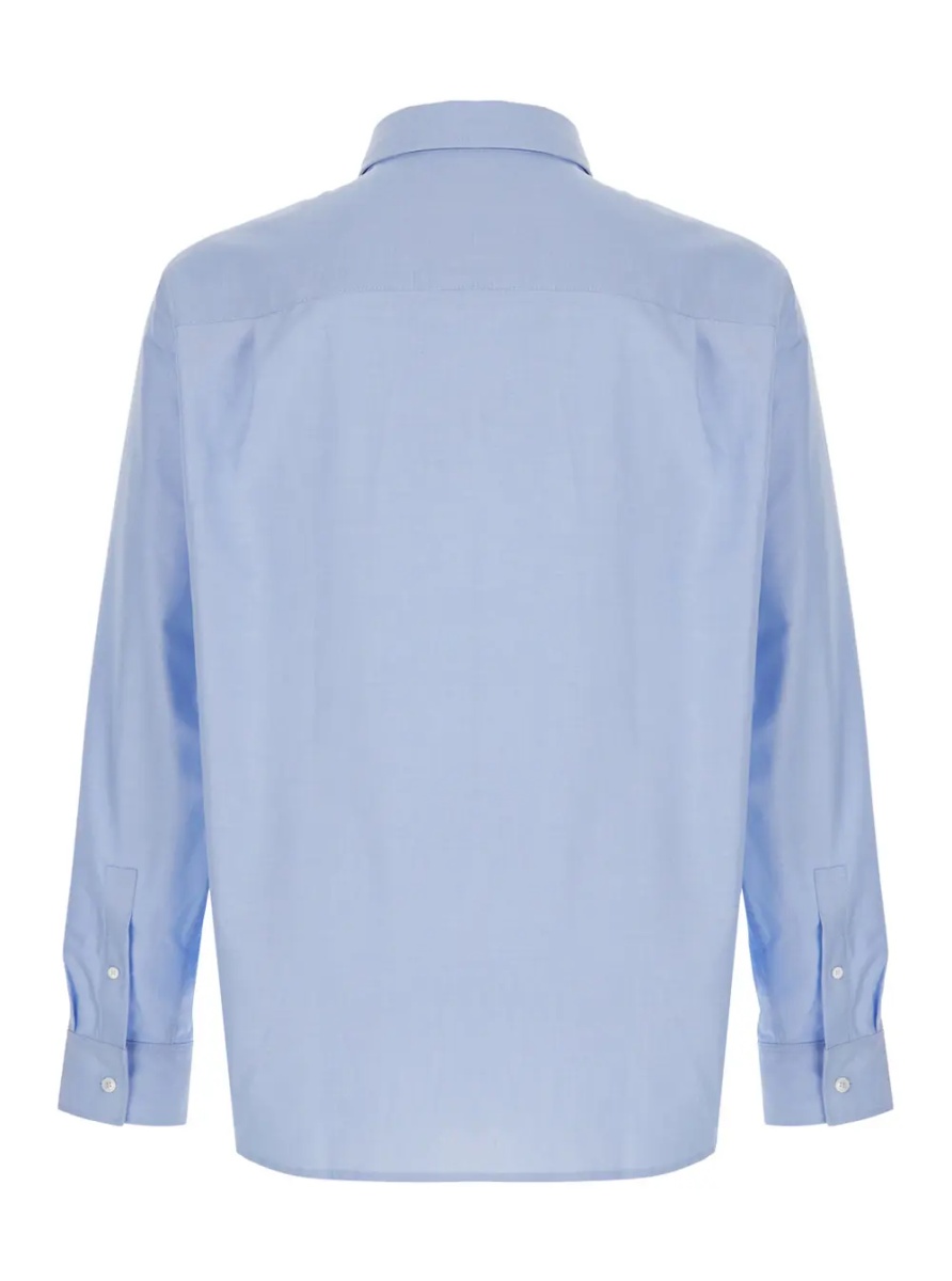 Camasa MAISON KITSUNÉ PROFILE FOX CASUAL SHIRT - Light Blue - Classic Collar Long Sleeve Shirt - In Cotton - Men - Img 2