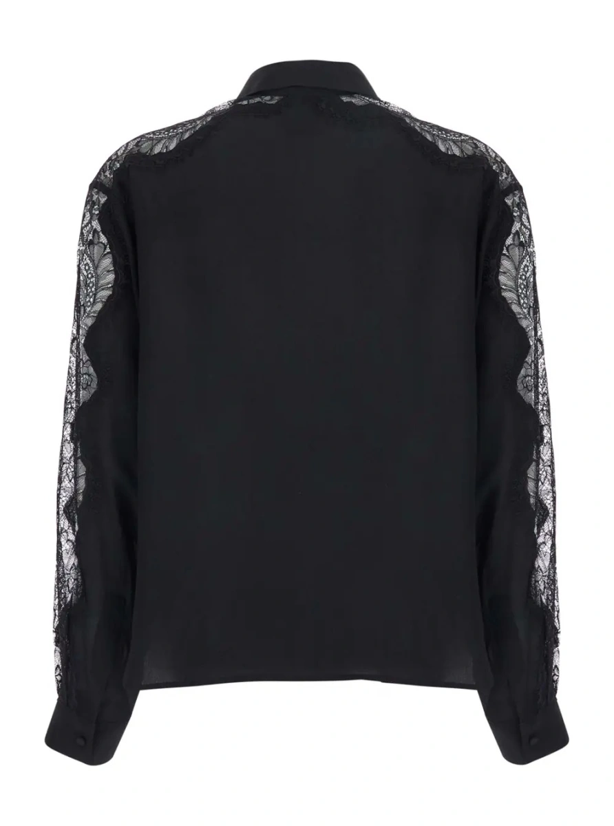 Camasa MOMONÌ VETRA BIS SHIRT is a black silk shirt for women - Img 2