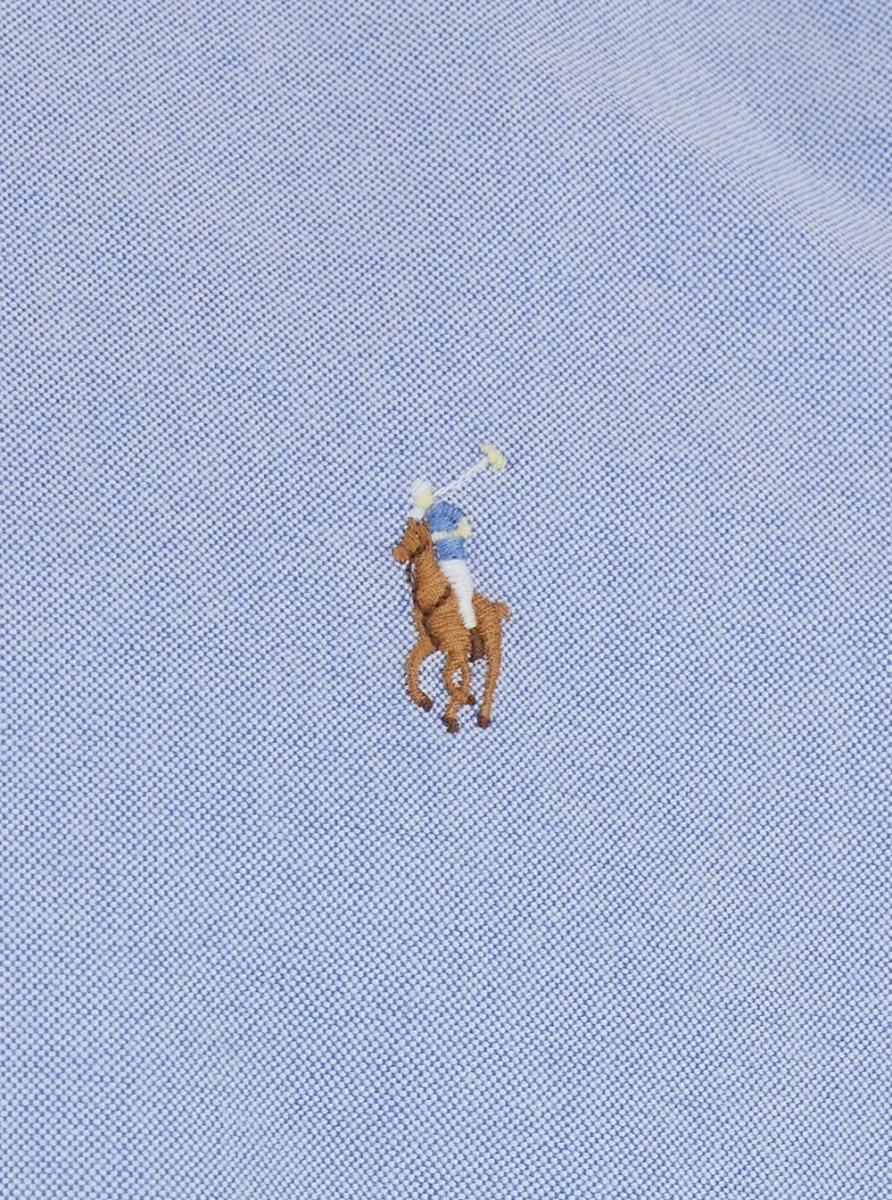 Camasa Ralph Lauren albastra din bumbac 'Slim Fit Oxford' - Img 3