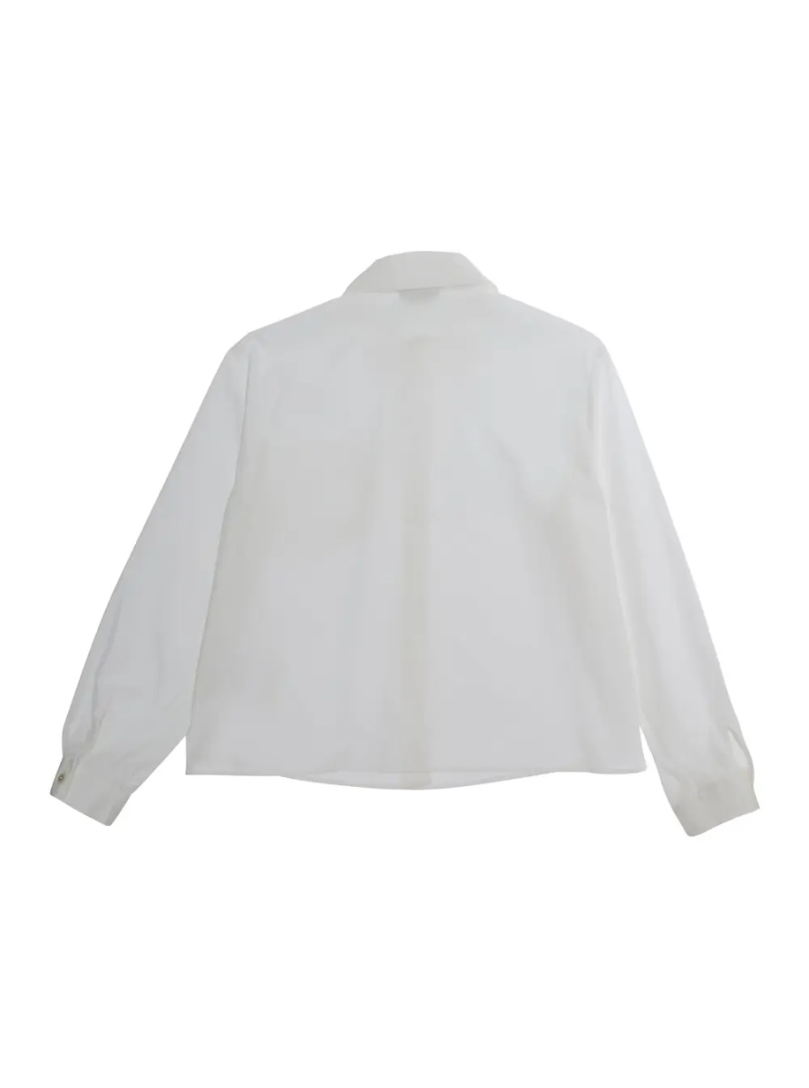 Camasa White Shirt with tone-on-tone logo on the front in Cotton for Girl - Img 2