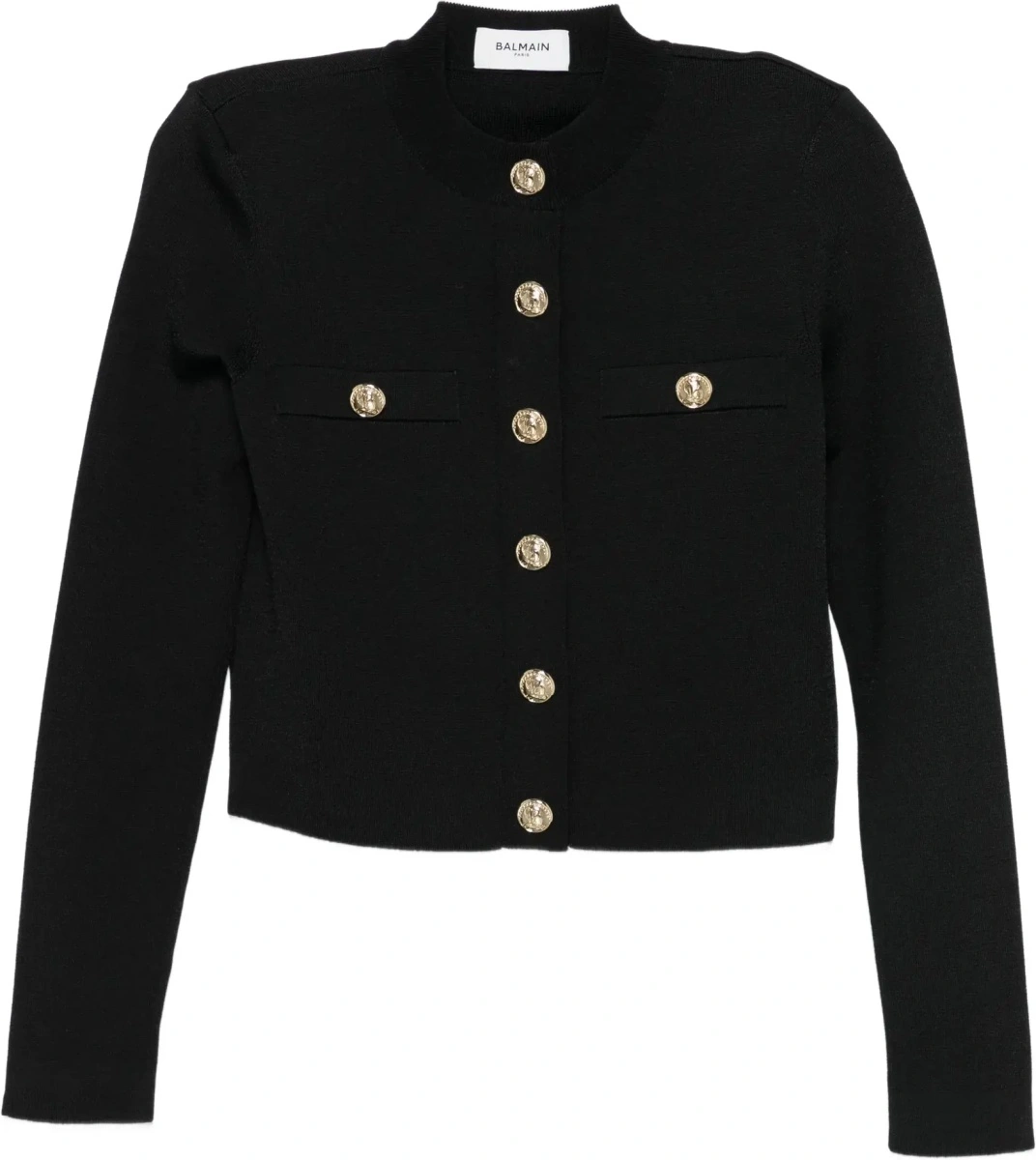 Cardigan Balmain negru din vascoza - Img 8