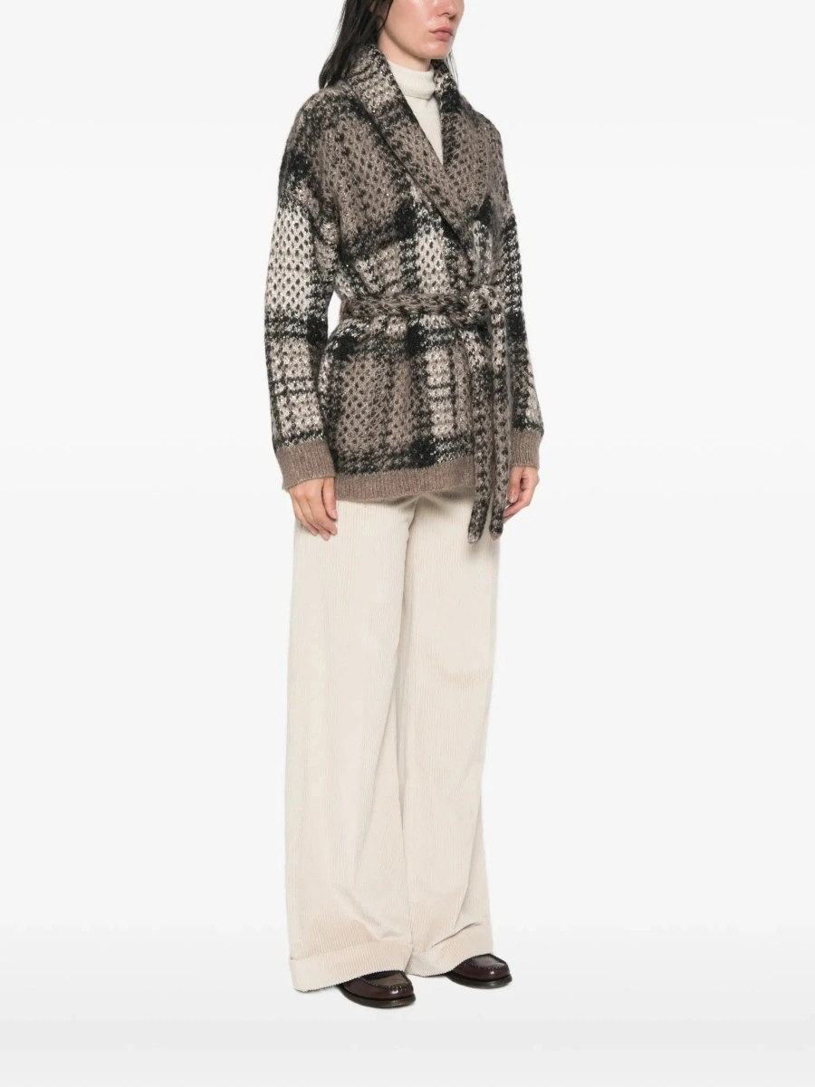 Cardigan Brunello Cucinelli multicolor din mohair si lana - Img 6