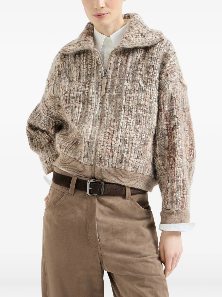 Cardigan Brunello Cucinelli neutru - Img 2