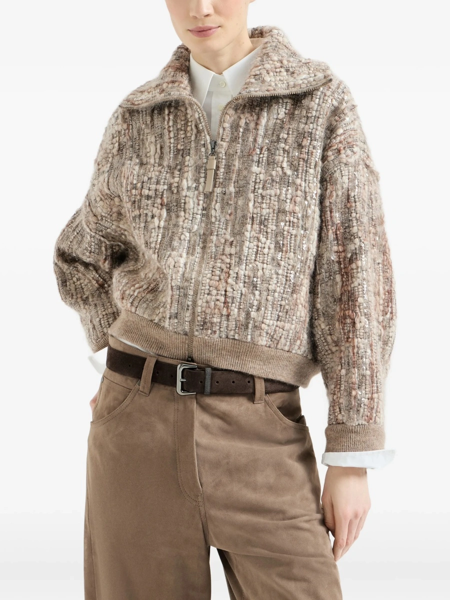 Cardigan Brunello Cucinelli neutru - Img 2
