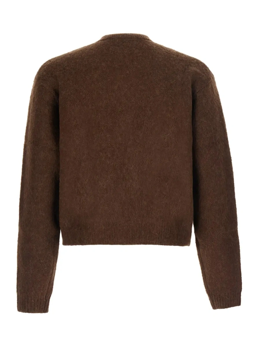 Cardigan BRUSHED ARGYLE CARDIGAN with V-neck and long sleeves in Acrylic Nylon Alpaca and Wool in Brown unisex - Img 2