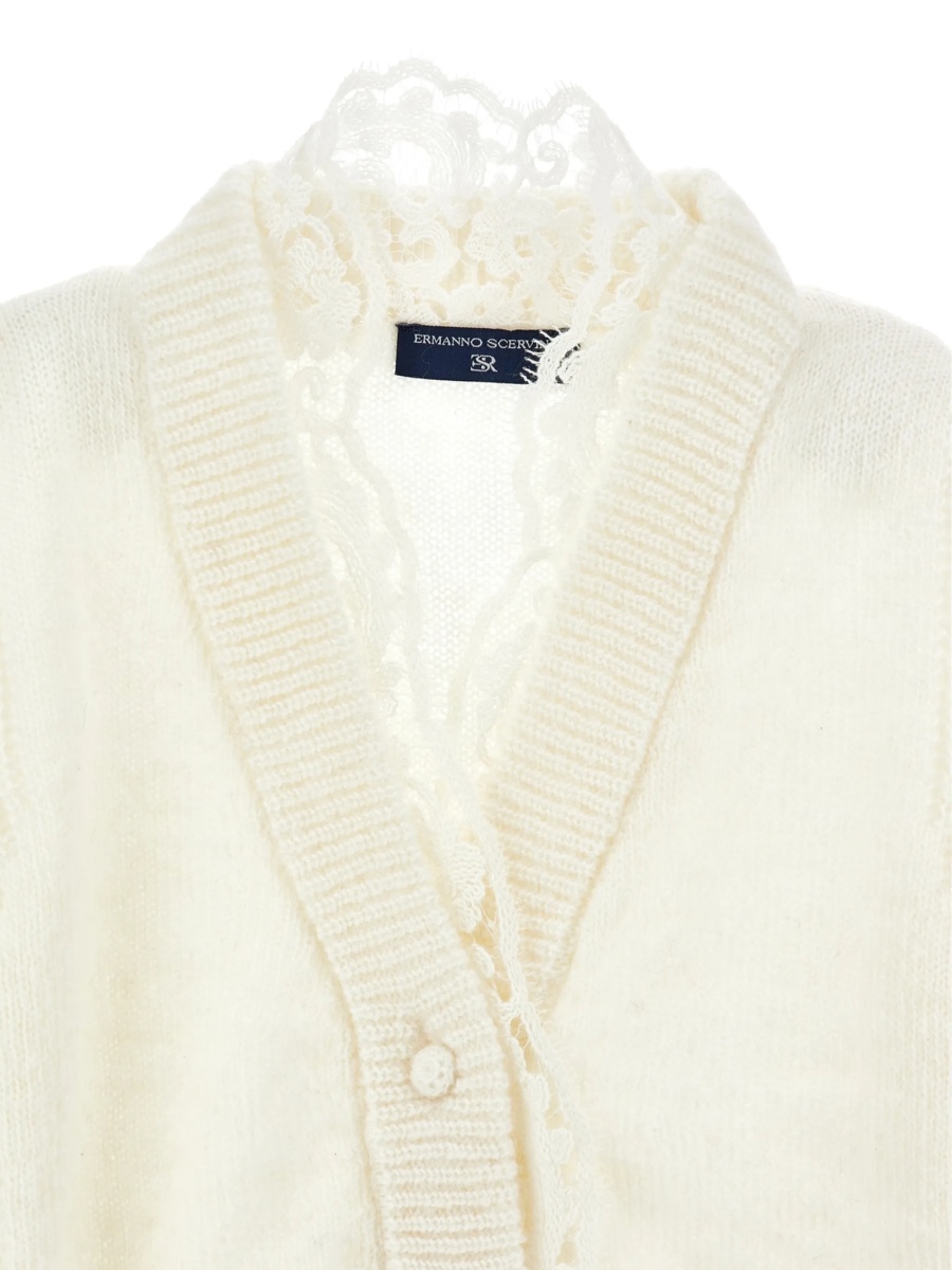 Cardigan Ermanno Scervino Kids neutru din polyester si lana - Img 3