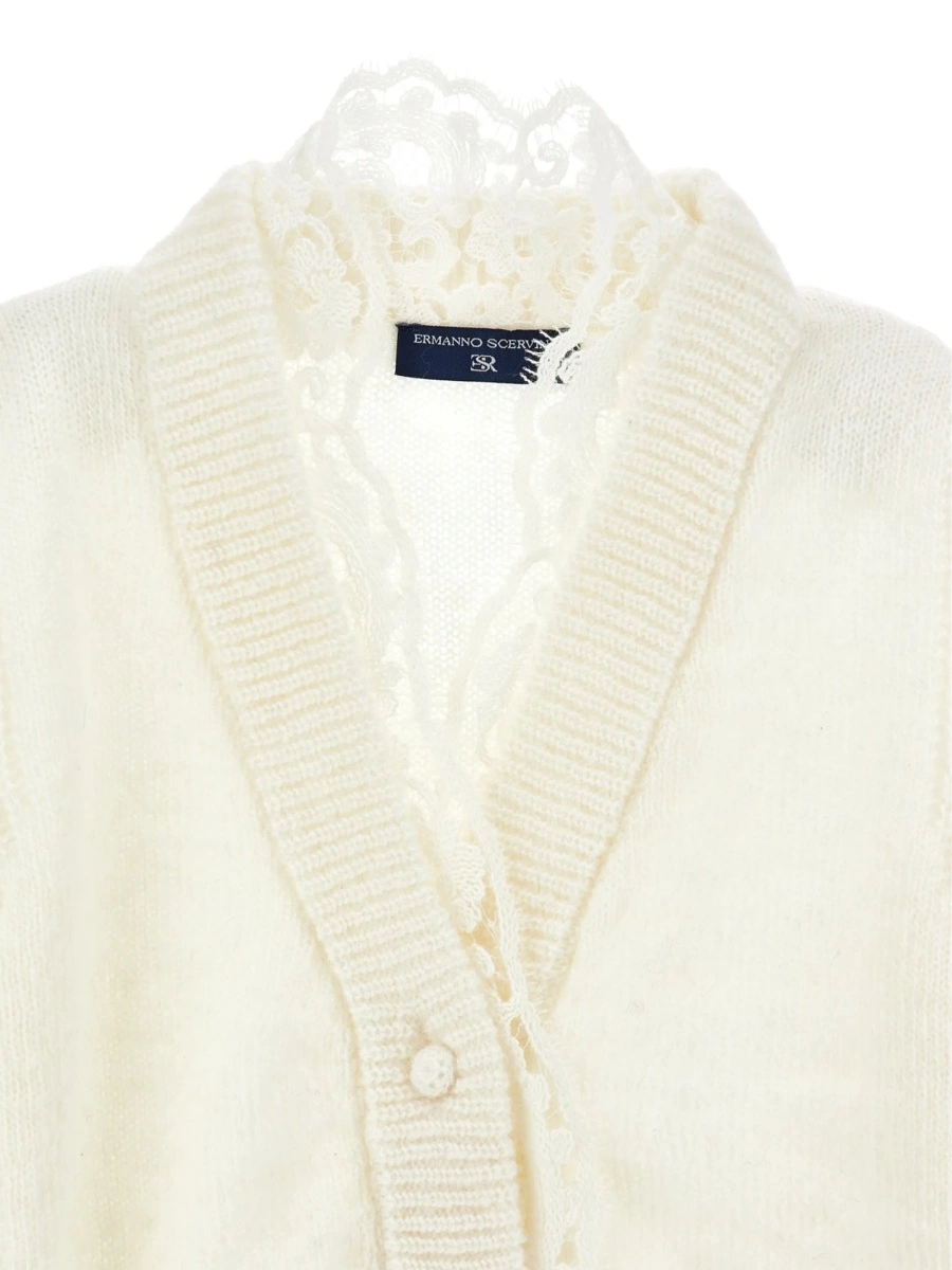 Cardigan Ermanno Scervino Kids neutru din polyester si lana - Img 3