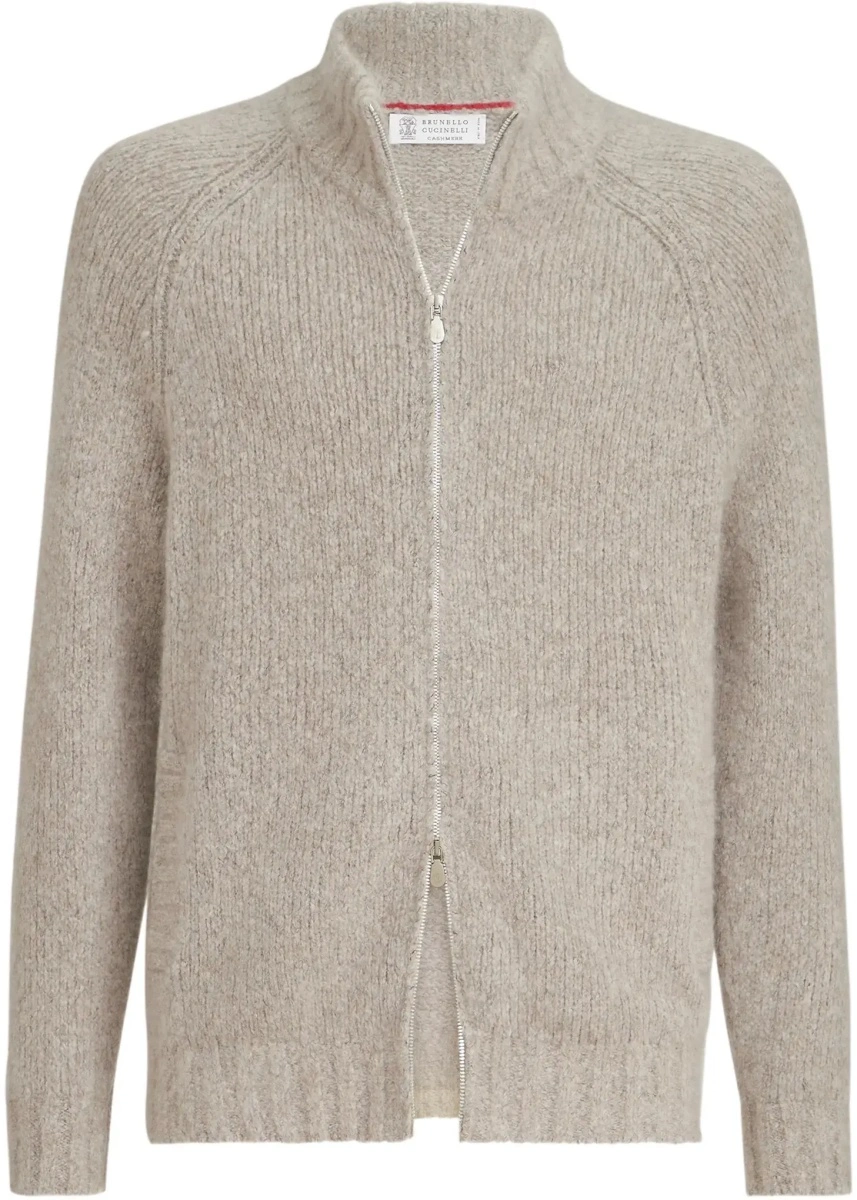 Cardigan High-neck cashmere and silk Cardigan with zip - Img 8
