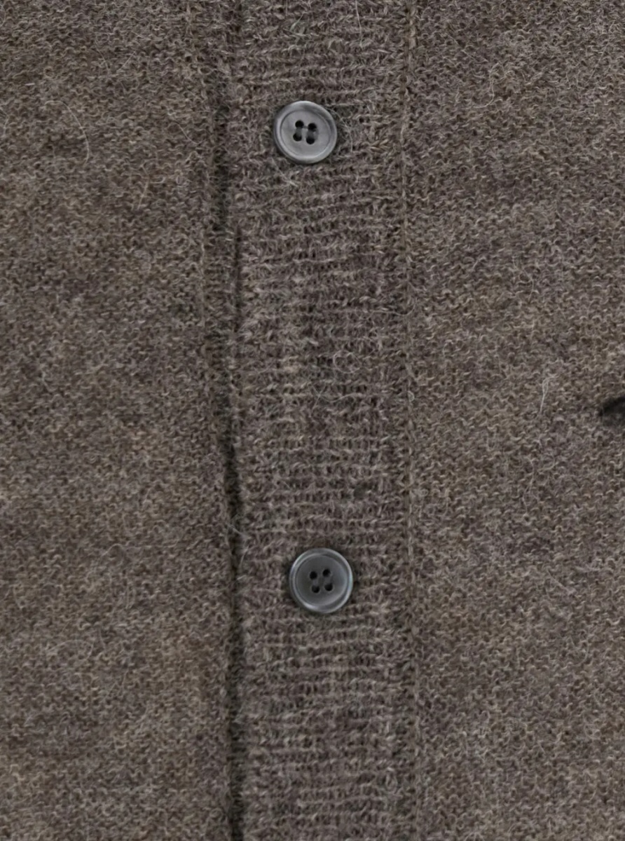 Cardigan INSIDE OUT ARGYLE COLLAR CARDIGAN with notched revers and long sleeves in acrylic, nylon, wool and alpaca in brown for women - Img 2