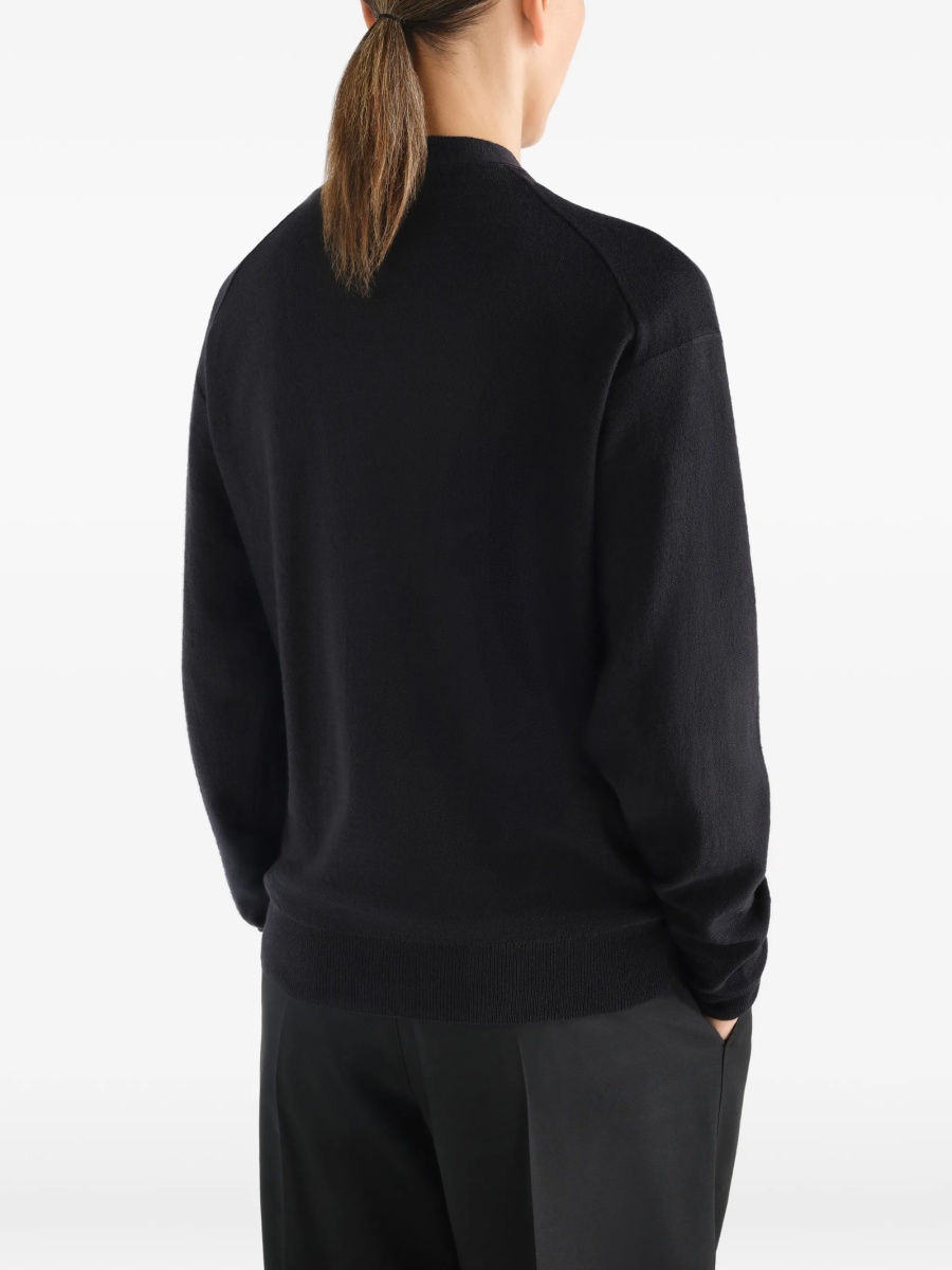 Cardigan LEMAIRE negru din lana si acrilic - Img 4