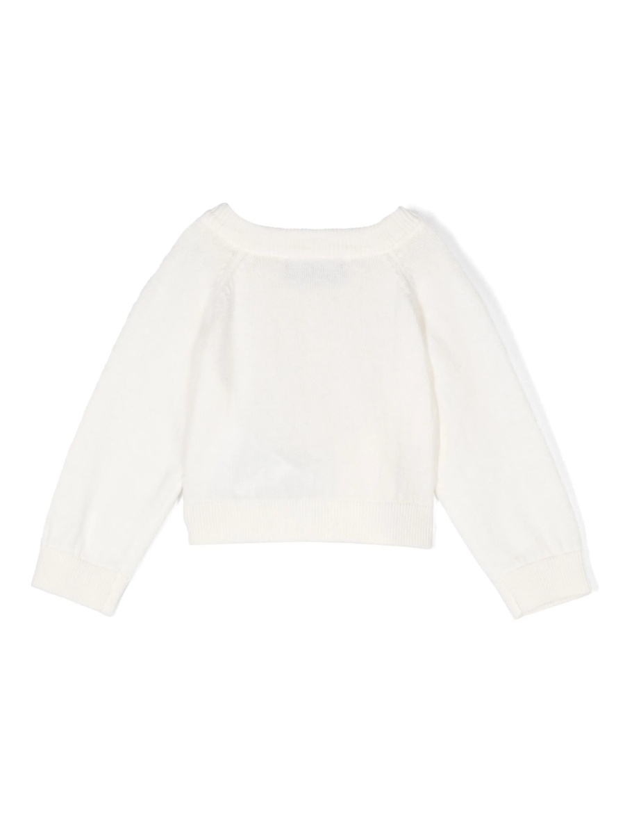 Cardigan Moschino alb din bumbac si lana - Img 2