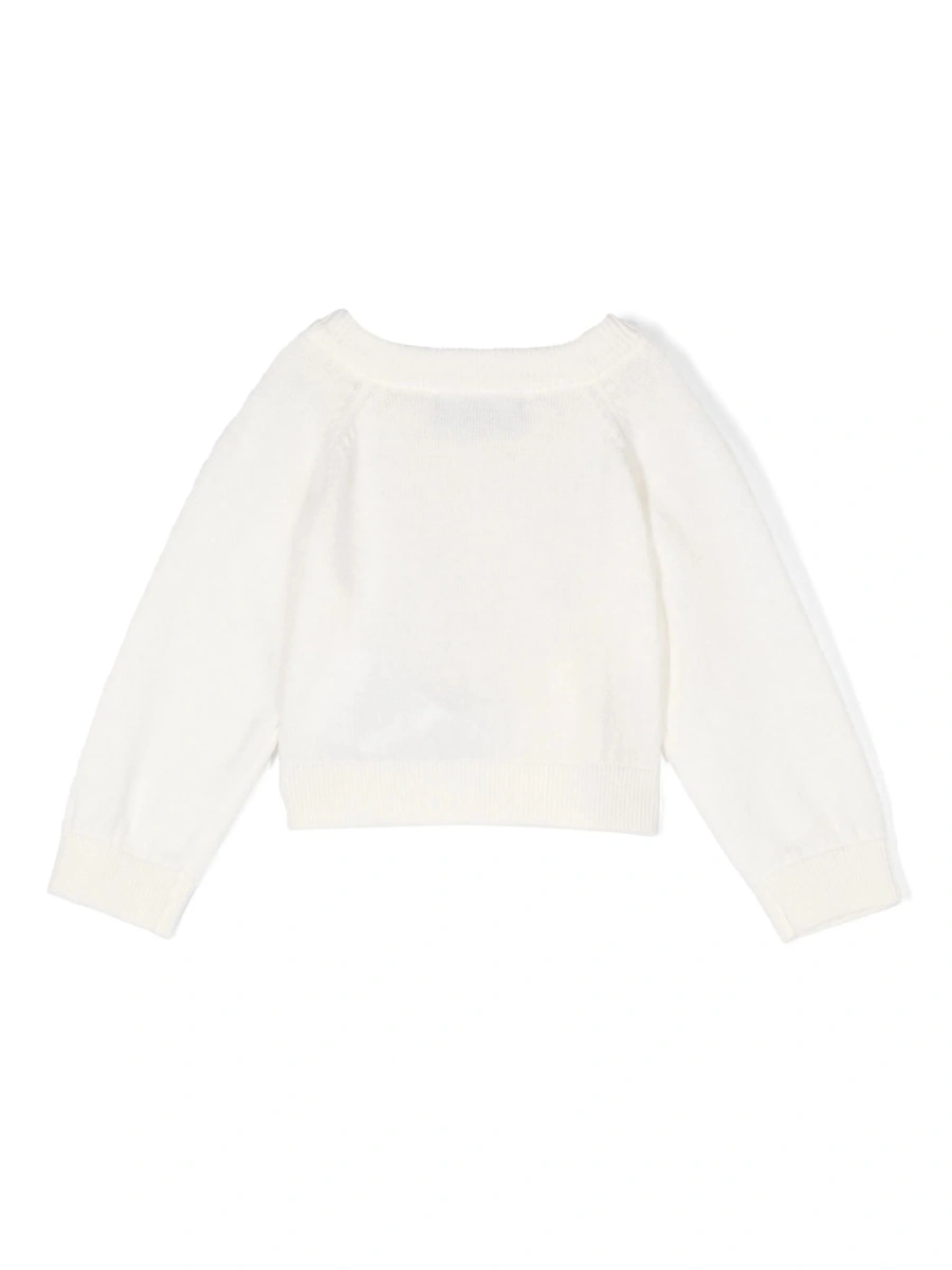 Cardigan Moschino alb din bumbac si lana - Img 2