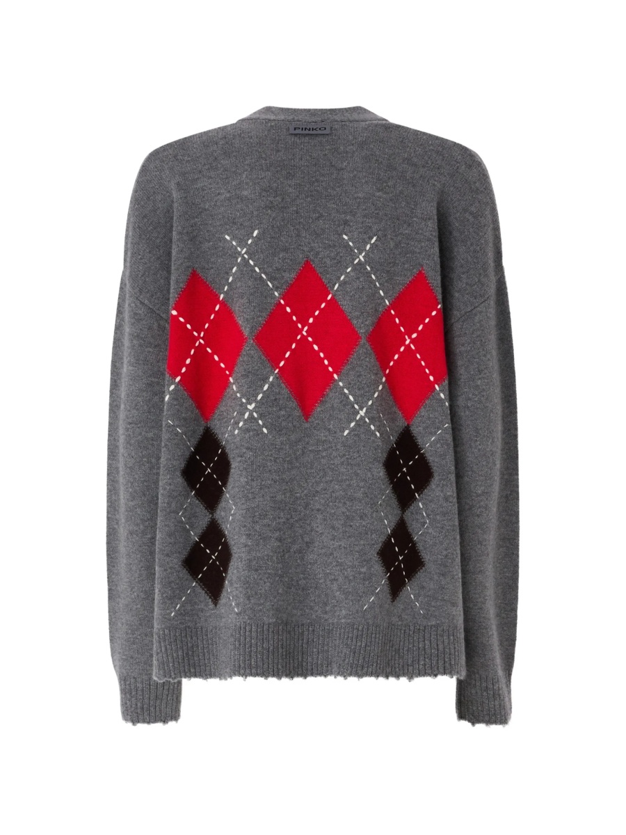 Cardigan Pinko gri din lana si casmir - Img 2