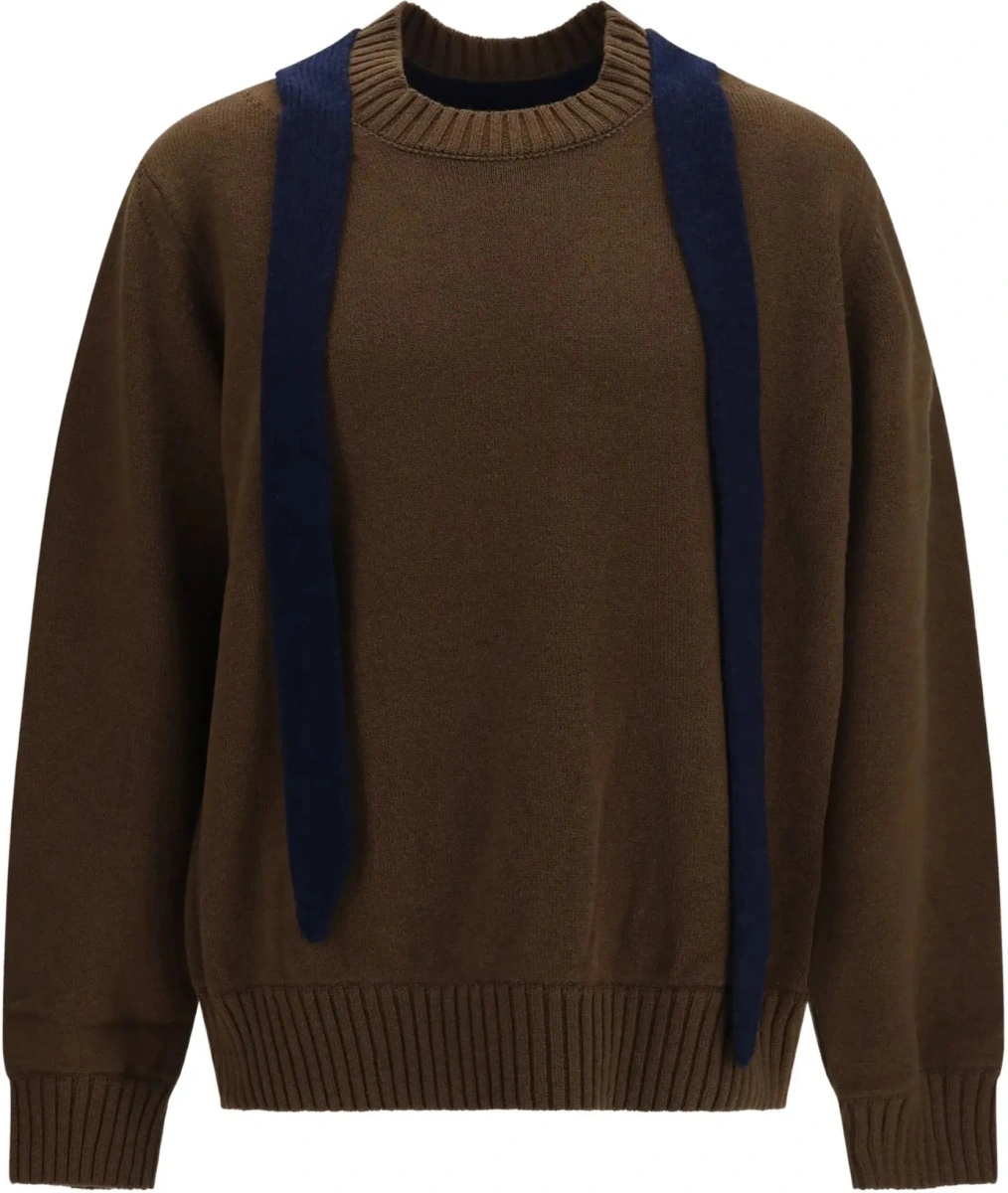 Cardigan Wool knit Cardigan with integrated scarf - Img 6