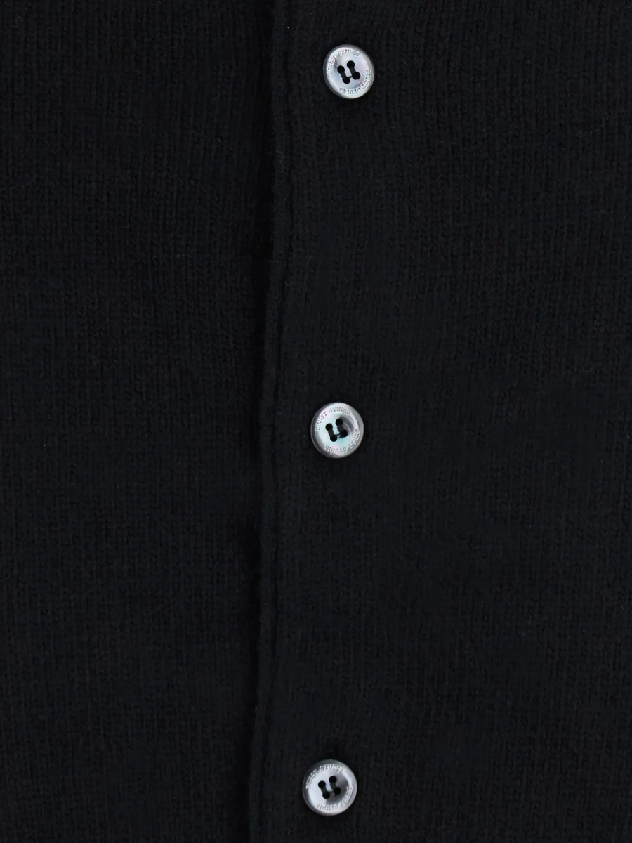 Cardigane Black cardigan with classic collar in wool and cashmere blend for women - Img 5