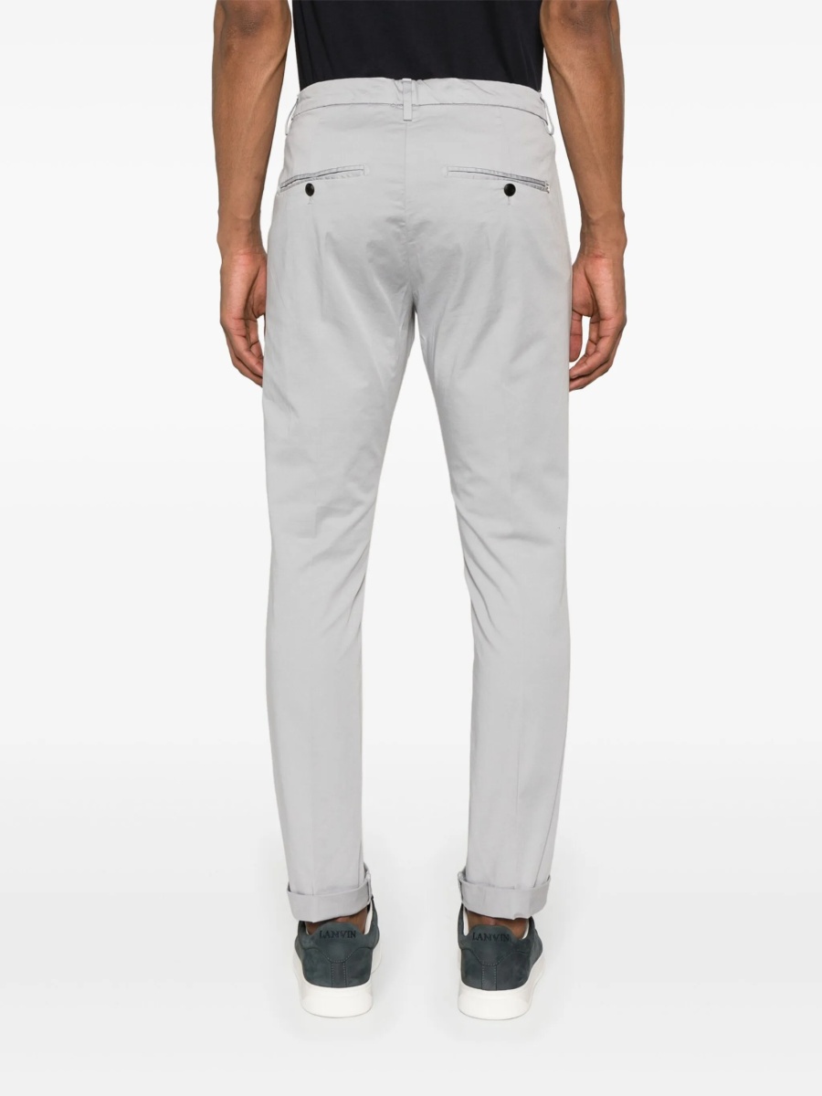 Chinos Dondup gri din bumbac si spandex/elastan - Img 4