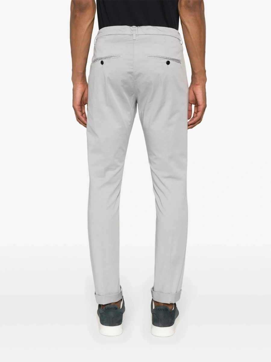 Chinos Dondup gri din bumbac si spandex/elastan - Img 4