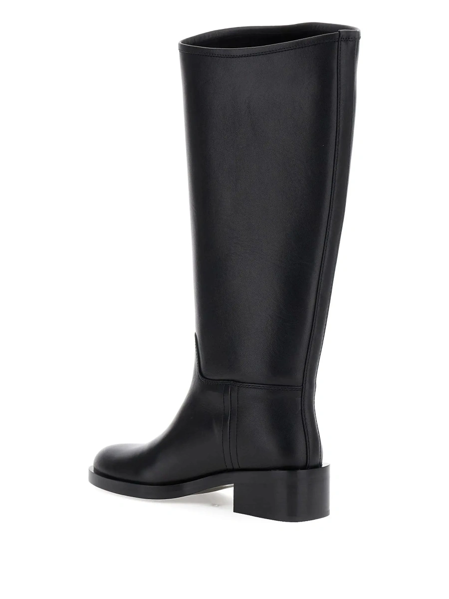 Cizme Jeffrey Campbell negre din piele cu toc masiv - Img 7