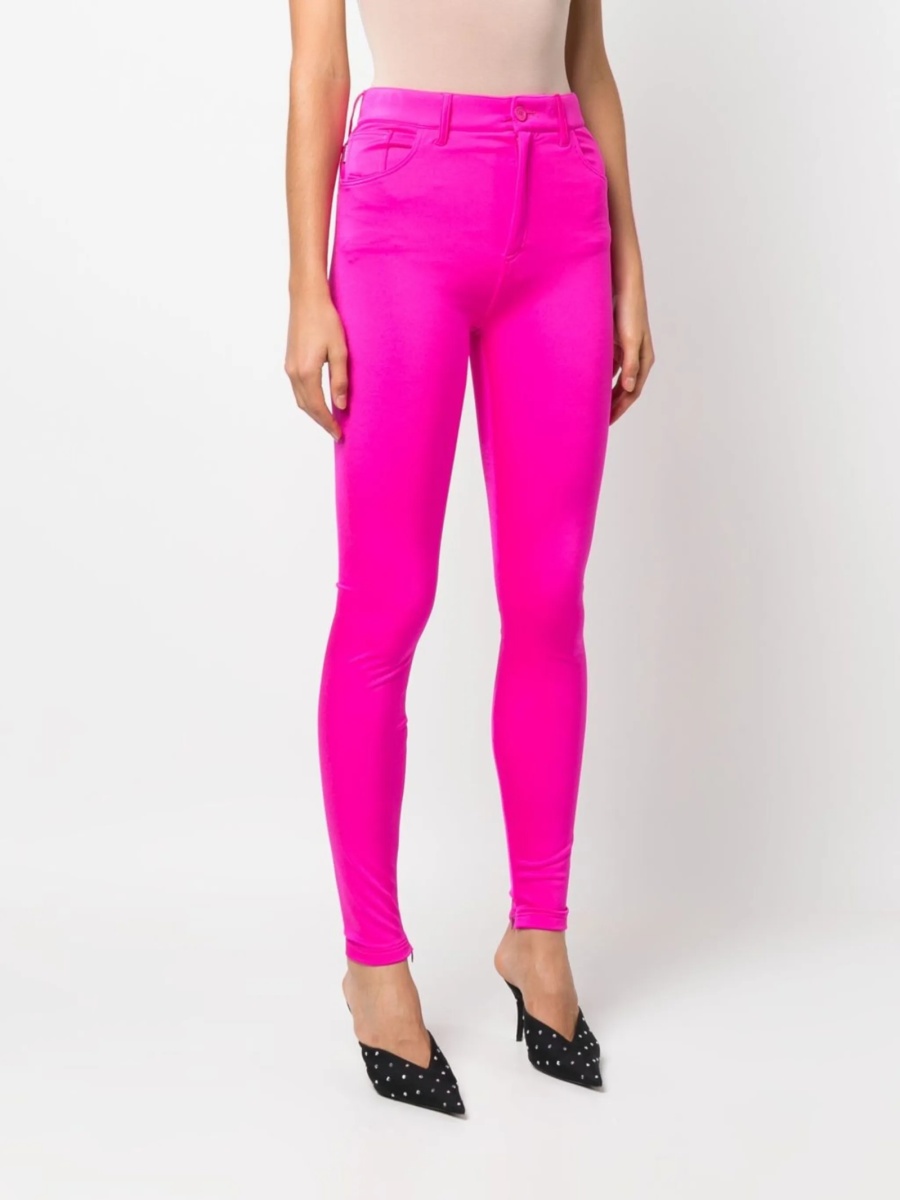 Colanti Balenciaga roz din spandex/elastan si poliamida - Img 3