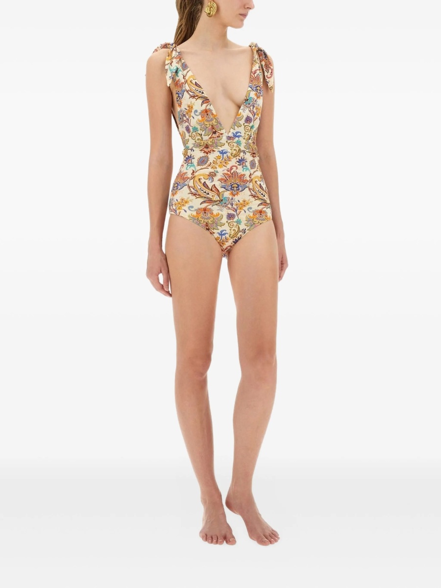 Costum de baie intreg ETRO neutru din elastan si poliamida - Img 3