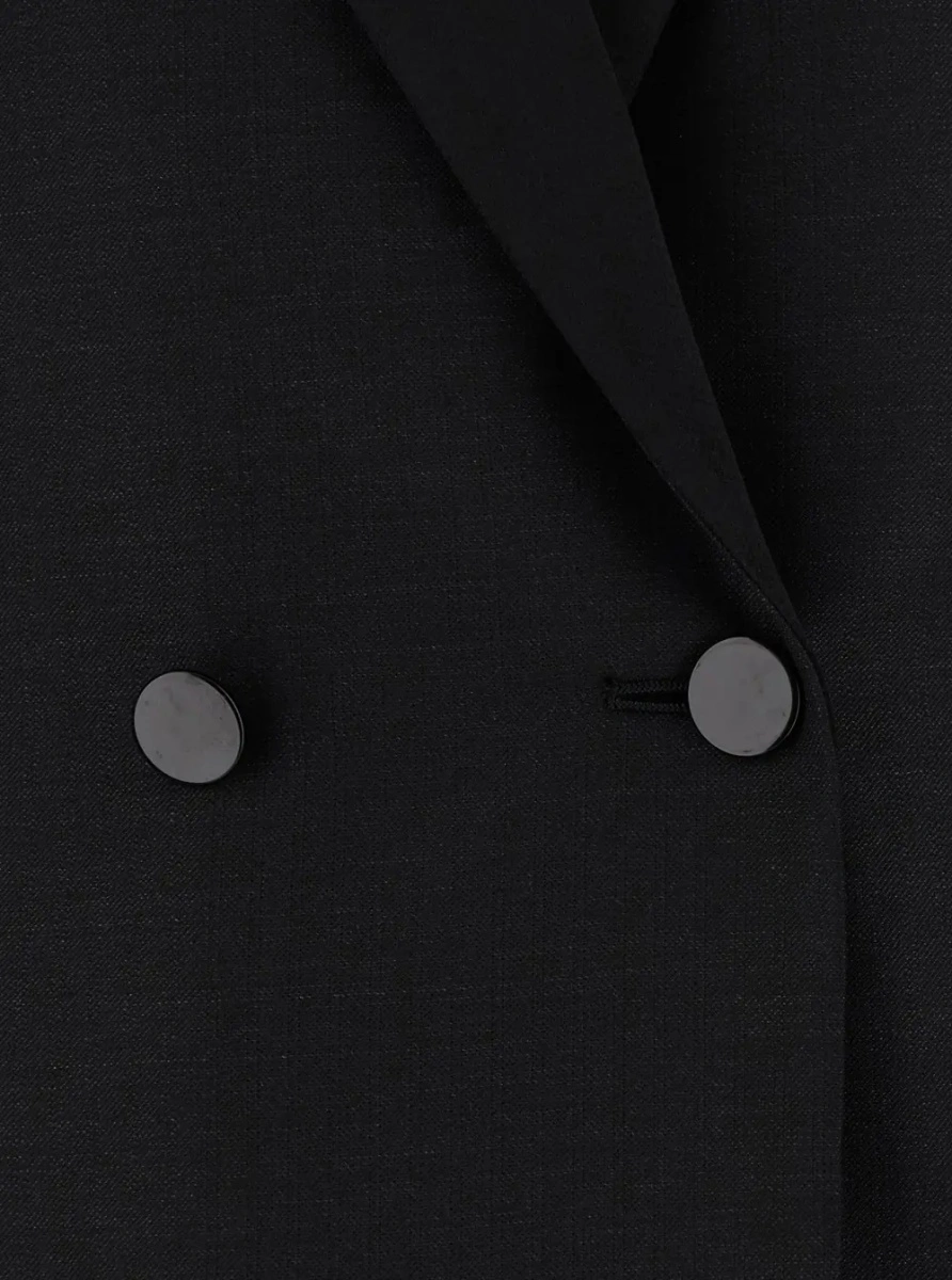 Costum Emporio Armani negru din lana si matase - Img 3