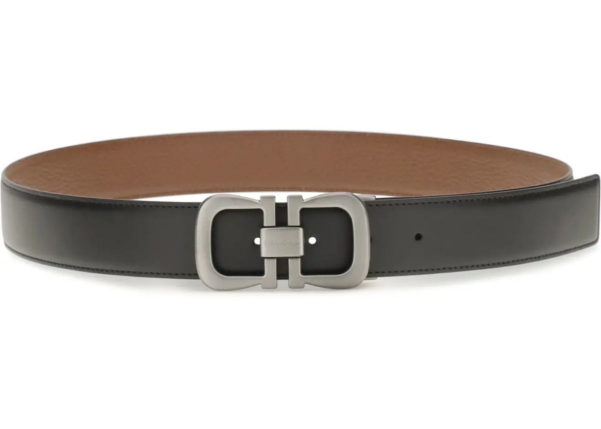 Curea Reversible leather Belt with logo - Img 2
