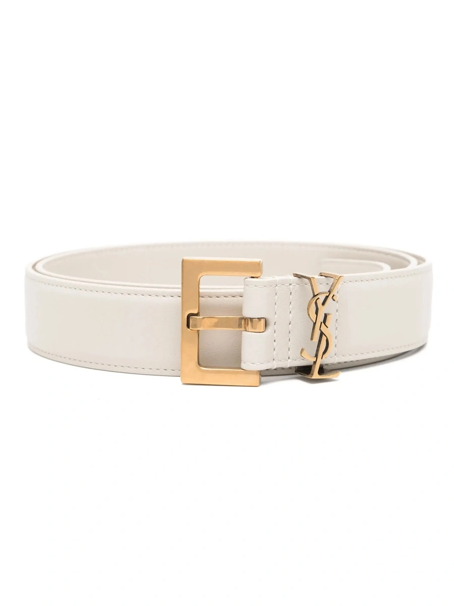 Curea Saint Laurent alba din piele - Img 4