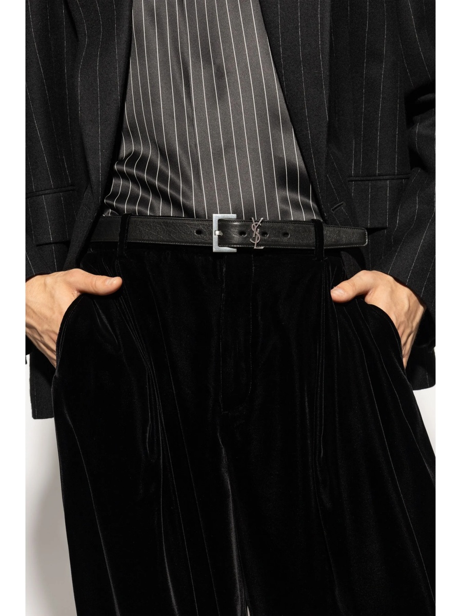 Curea Saint Laurent neagra din piele - Img 2