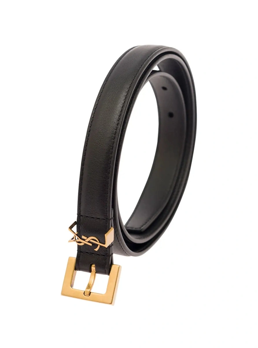 Curea Saint Laurent neagra din piele - Img 2