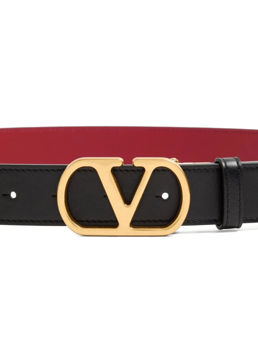 Curea Valentino Garavani 'VLogo' neagra din piele - Img 5