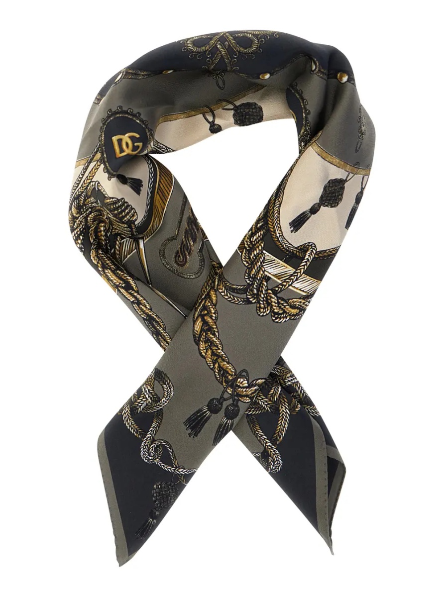 Esarfa Gray Printed Scarf for In Silk for Men - Img 2