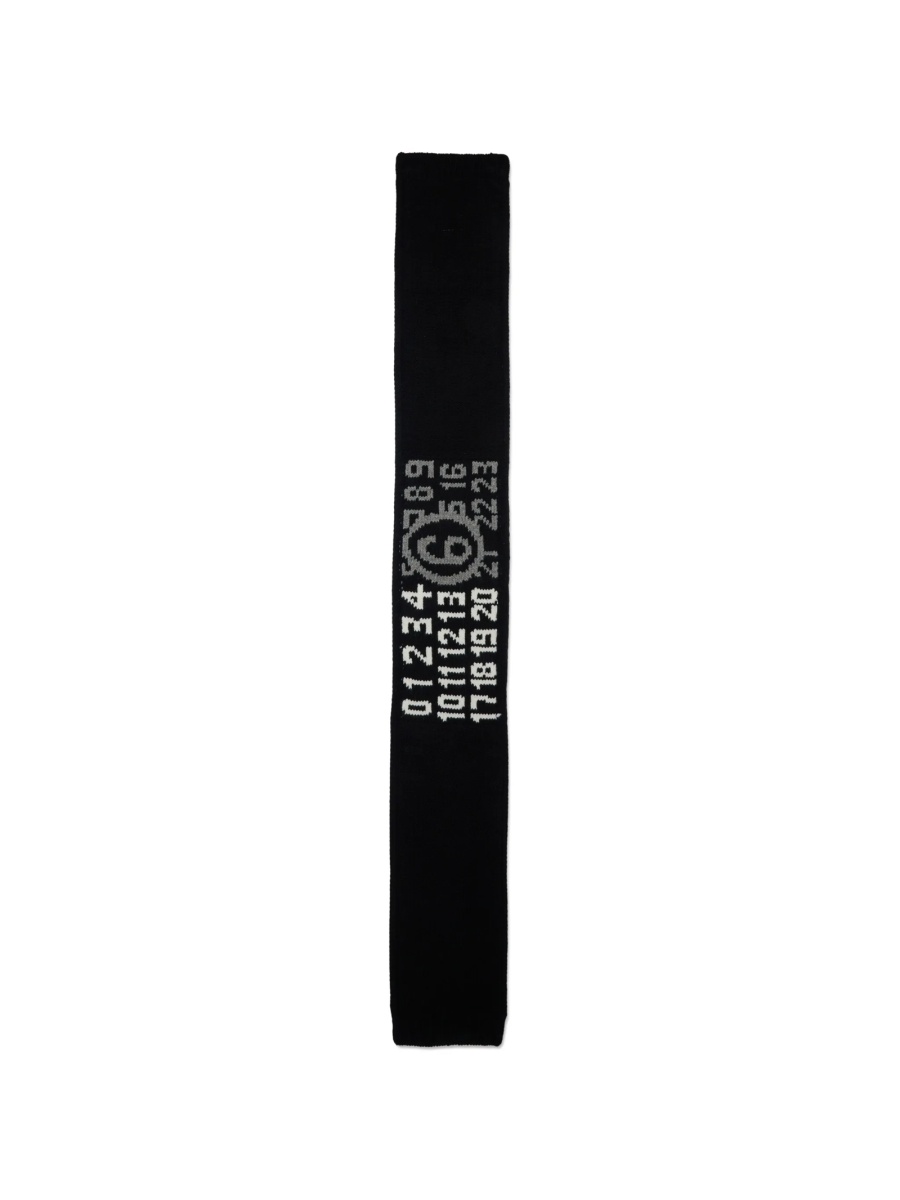 Esarfa MM6 Maison Margiela neagra din poliamida si lana - Img 2