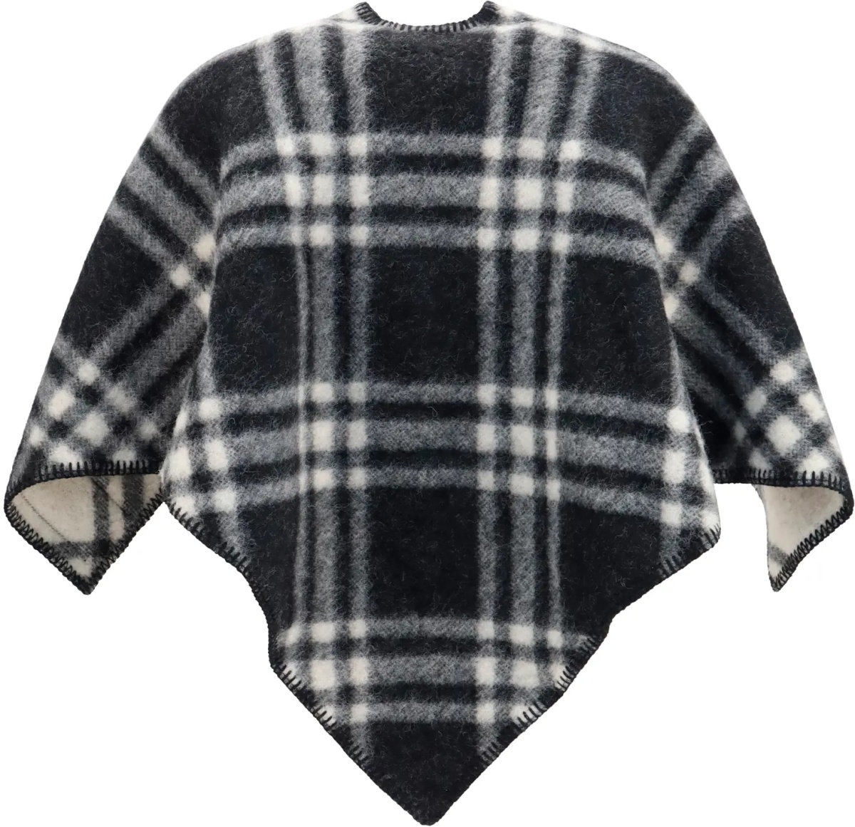 Esarfa Short wool Check Poncho - Img 2