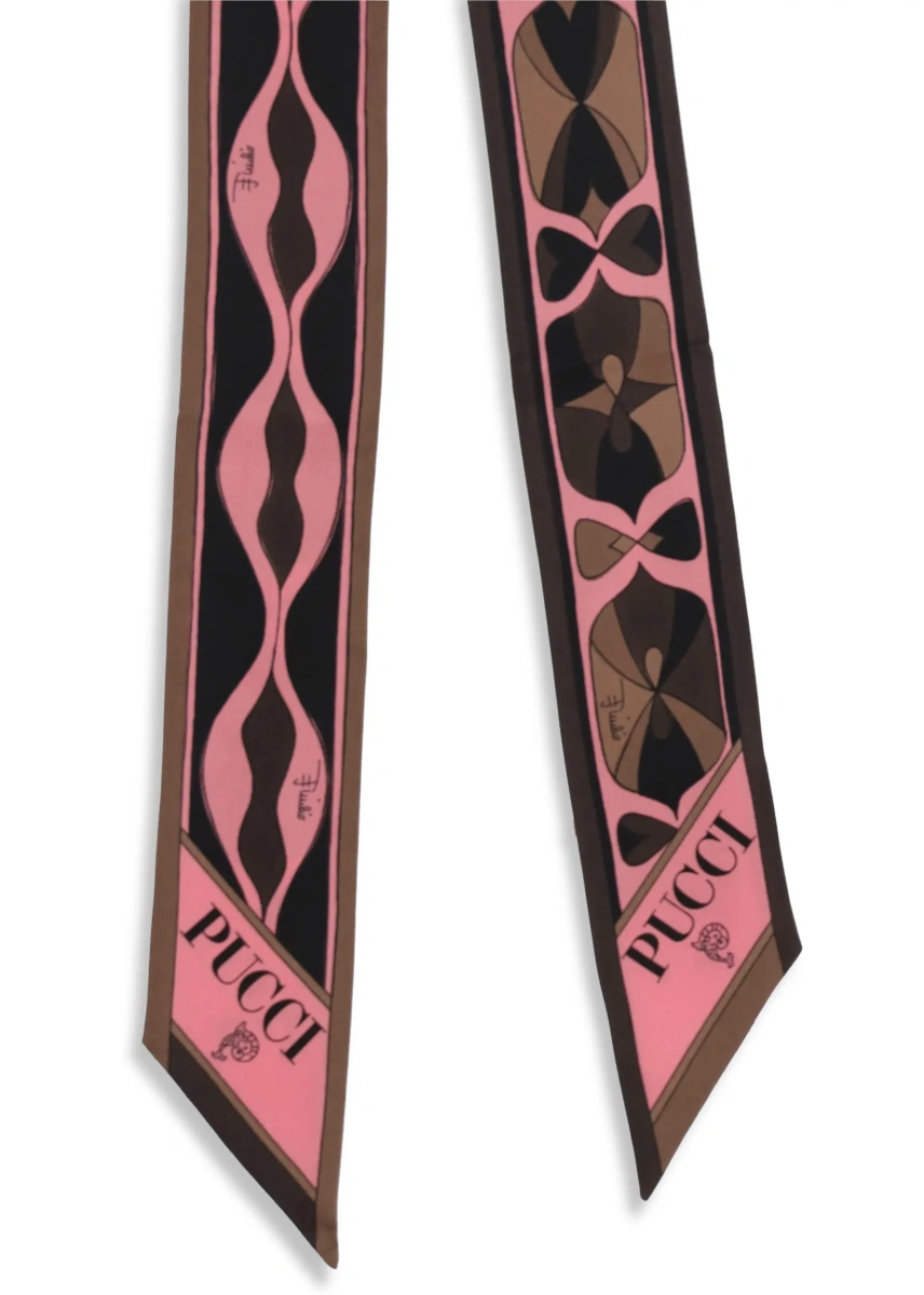 Esarfa Silk Twill Bandeau Scarf with Mixed Prints - Img 3